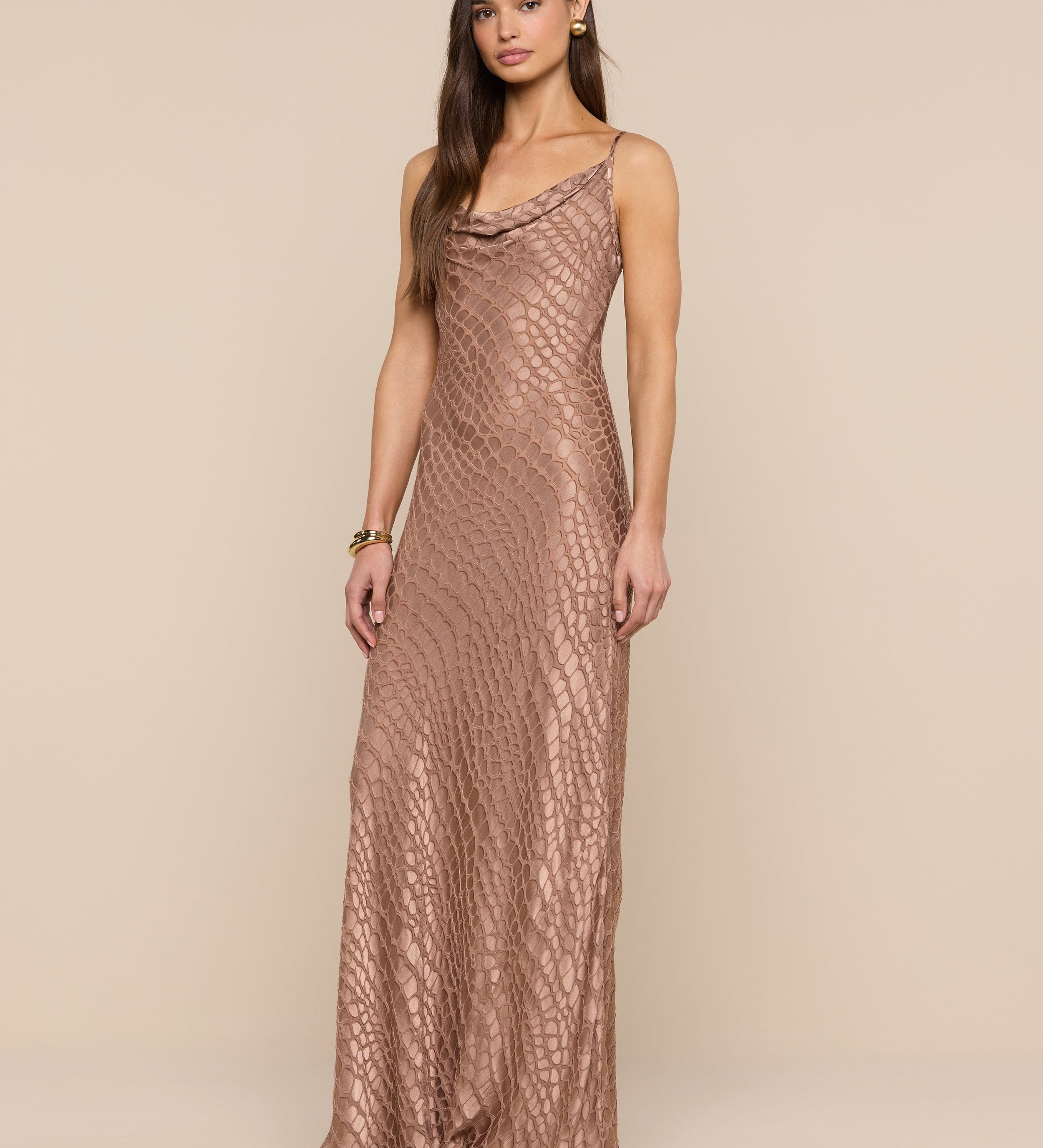 L'AGENCE - Christine Burnout Satin Dress