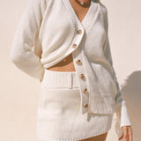 Ciao Lucia - Phoebe White Cotton Knit Skirt