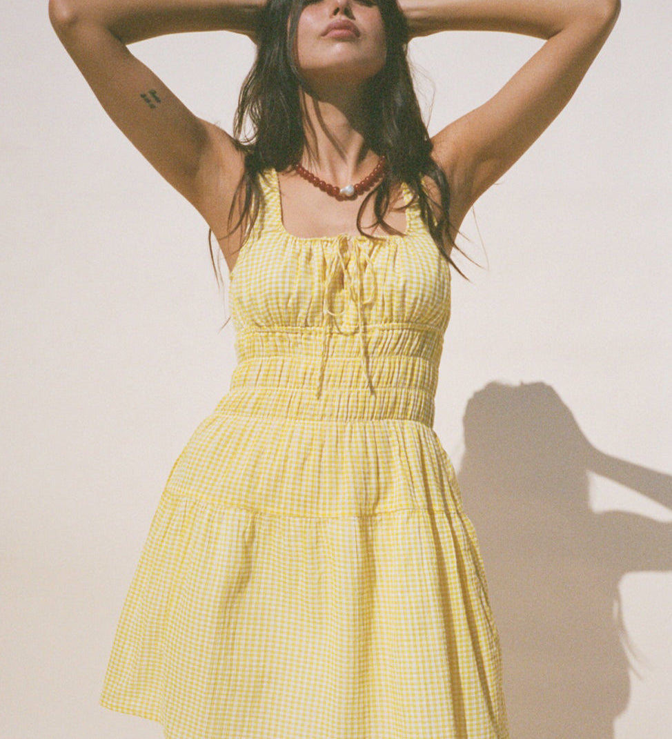 Ciao Lucia - Gianluca Sun Gingham Cotton Dress