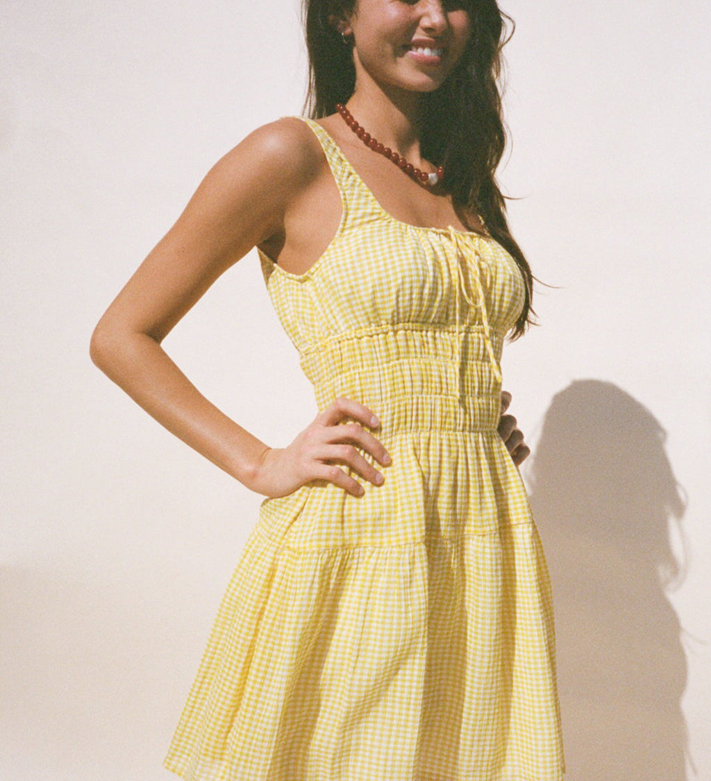 Ciao Lucia - Gianluca Sun Gingham Cotton Dress