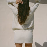 Ciao Lucia - Phoebe White Cotton Knit Skirt