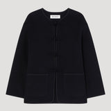 ROHE - Mandarin double-faced wool jacket | black