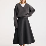 ROHE - A-line skirt | anthracite melange