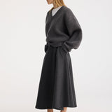 ROHE - A-line skirt | anthracite melange