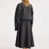 ROHE - A-line skirt | anthracite melange
