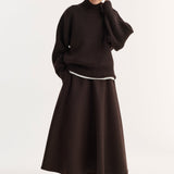 ROHE - A - line skirt | dark brown