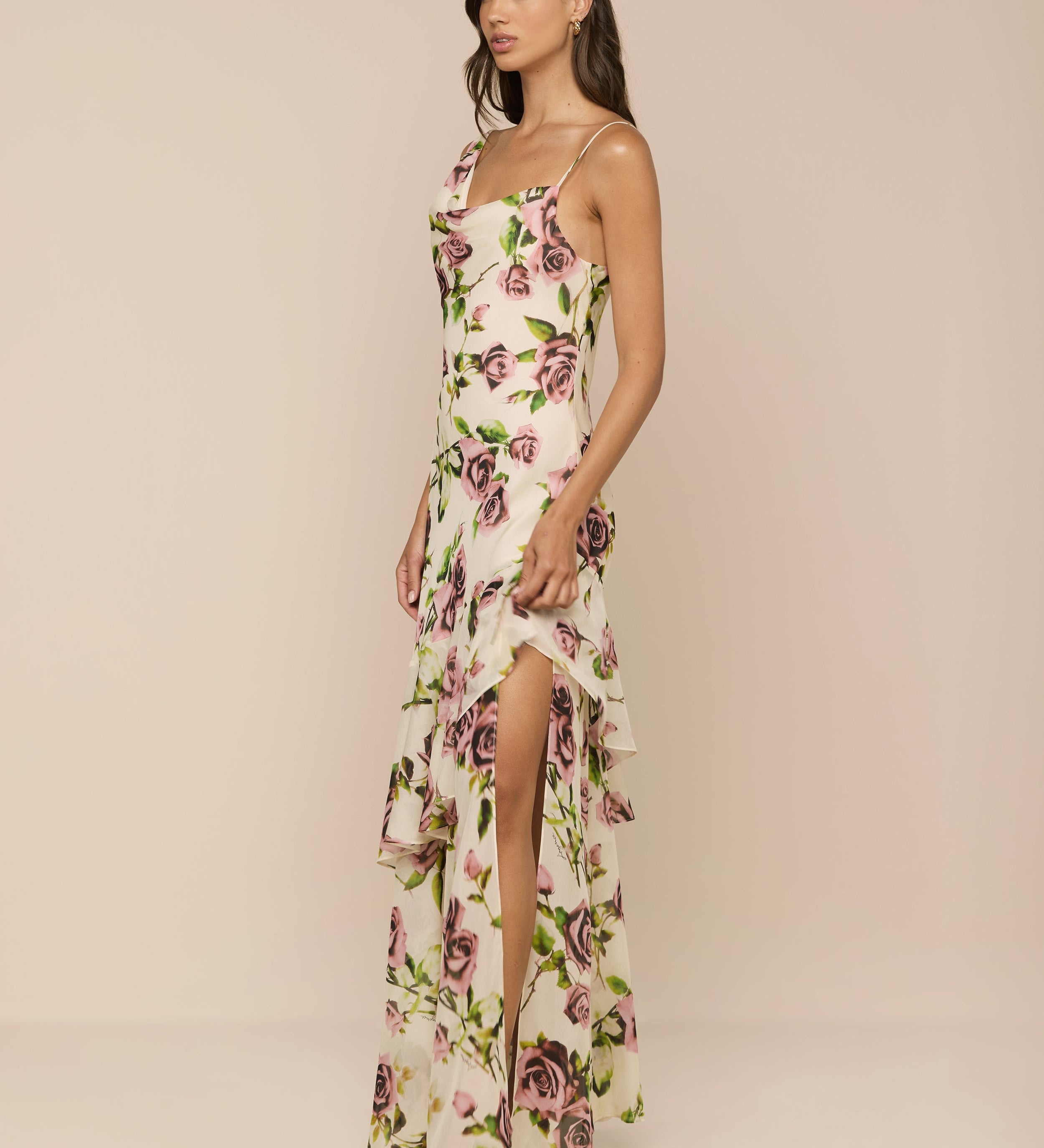 L'AGENCE - Viola Silk Cowl - Neck Gown