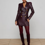 L'AGENCE - Tora Leather Blazer Dress