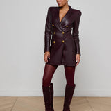 L'AGENCE - Tora Leather Blazer Dress