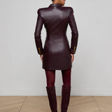 L'AGENCE - Tora Leather Blazer Dress
