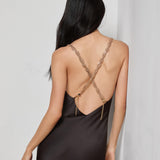 L'AGENCE - Saint Crystal Strap Gown