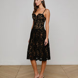 L'AGENCE - Flyn Lace Midi Dress