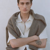 FRAME - Jacquard Cotton Short Sleeve Shirt -- White Sand