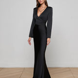 L'AGENCE - Manon Gown with Faux Fur