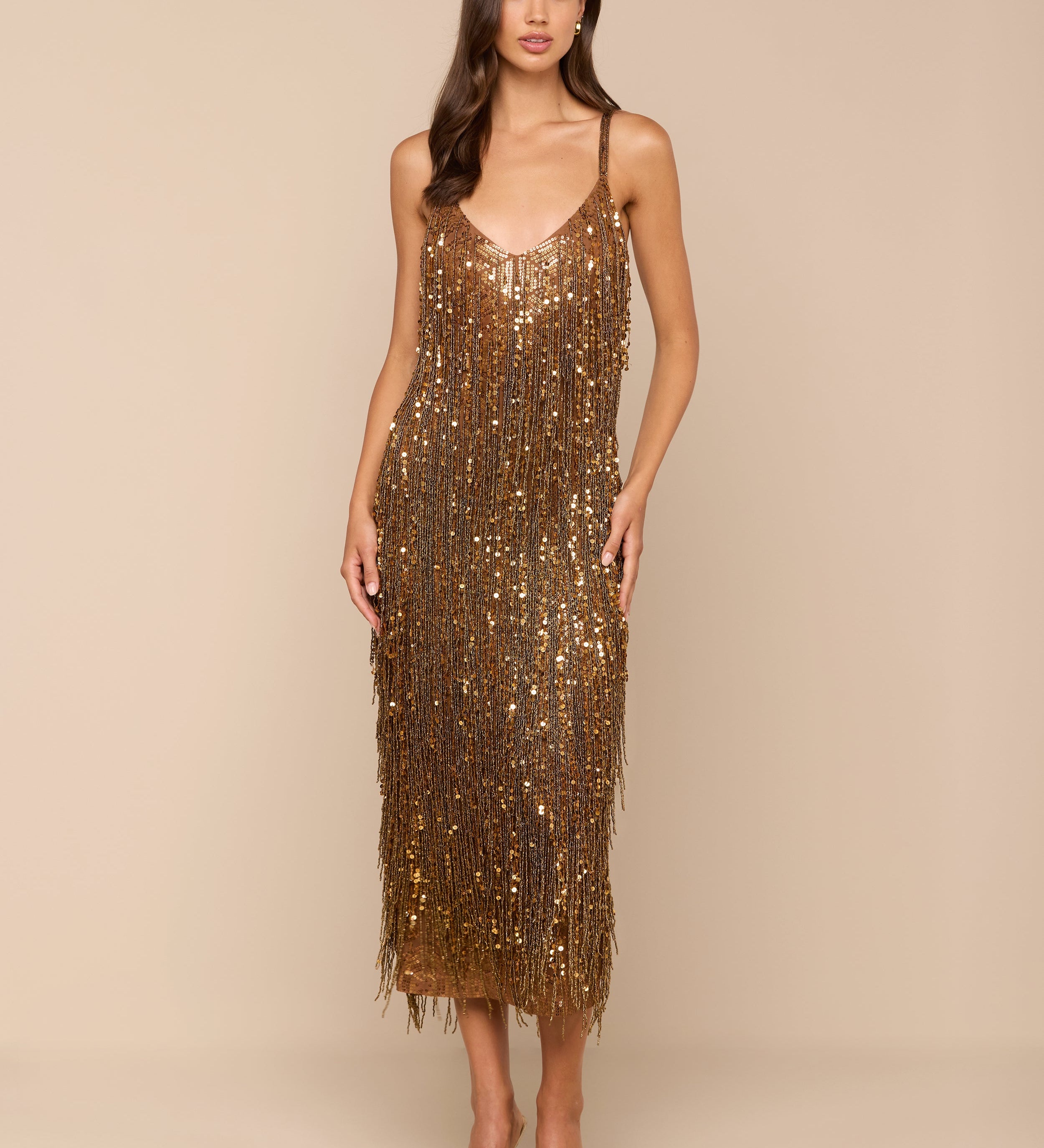 L'AGENCE - Noella Sequin Fringe Dress
