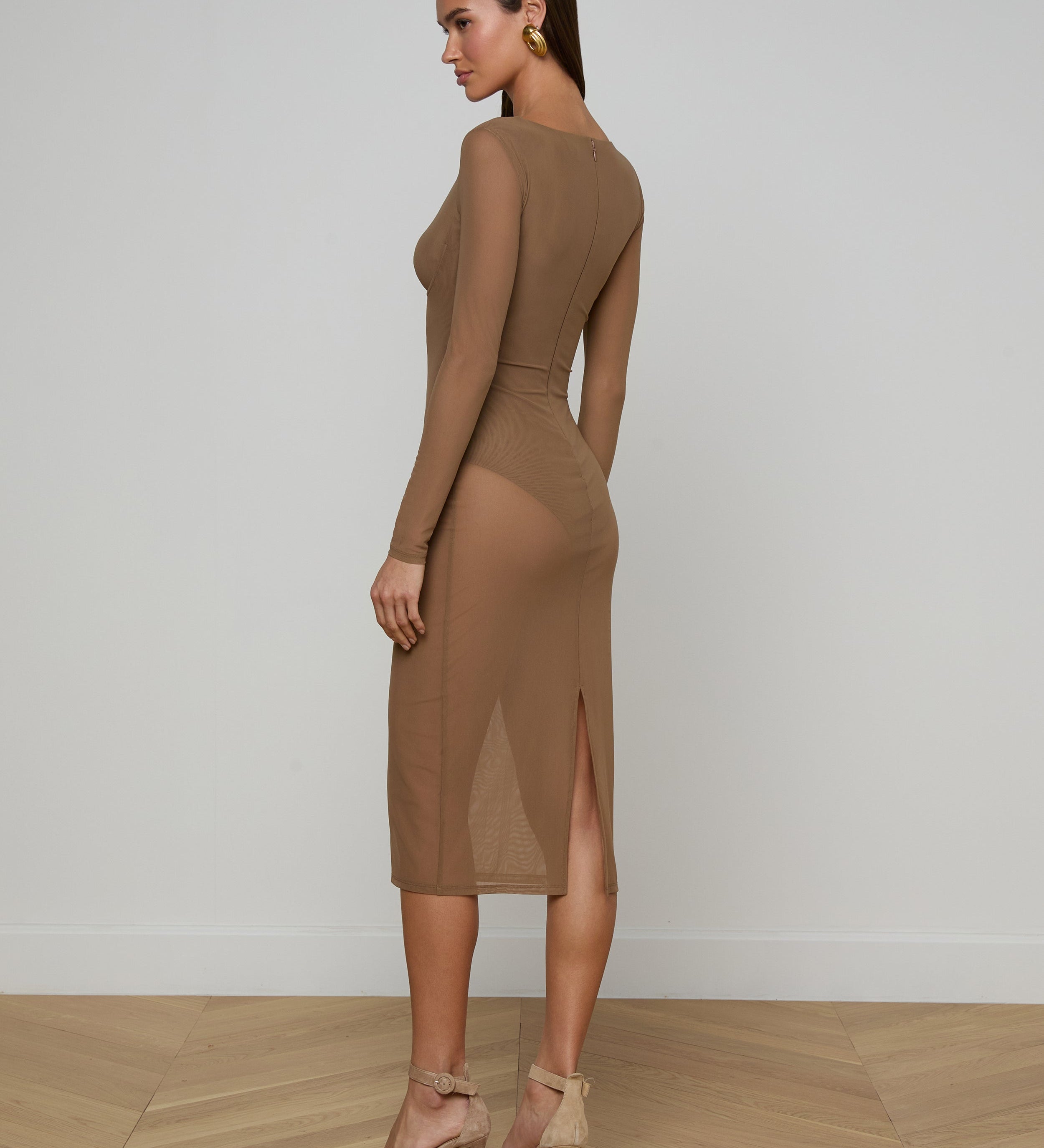 L'AGENCE - Sorella Mesh Midi Dress