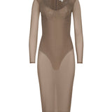 L'AGENCE - Sorella Mesh Midi Dress