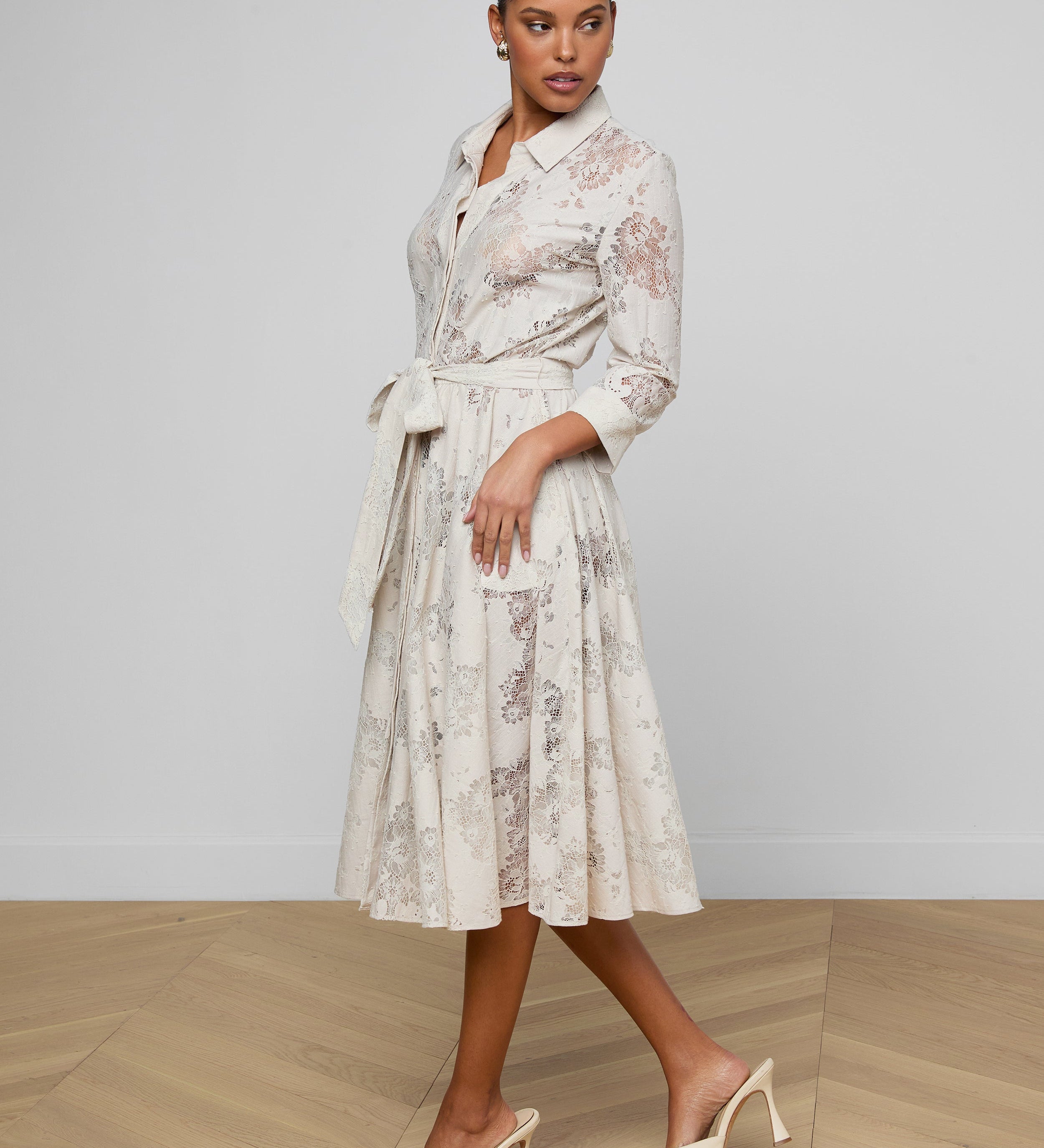 L'AGENCE - Ralphie Lace Midi Dress