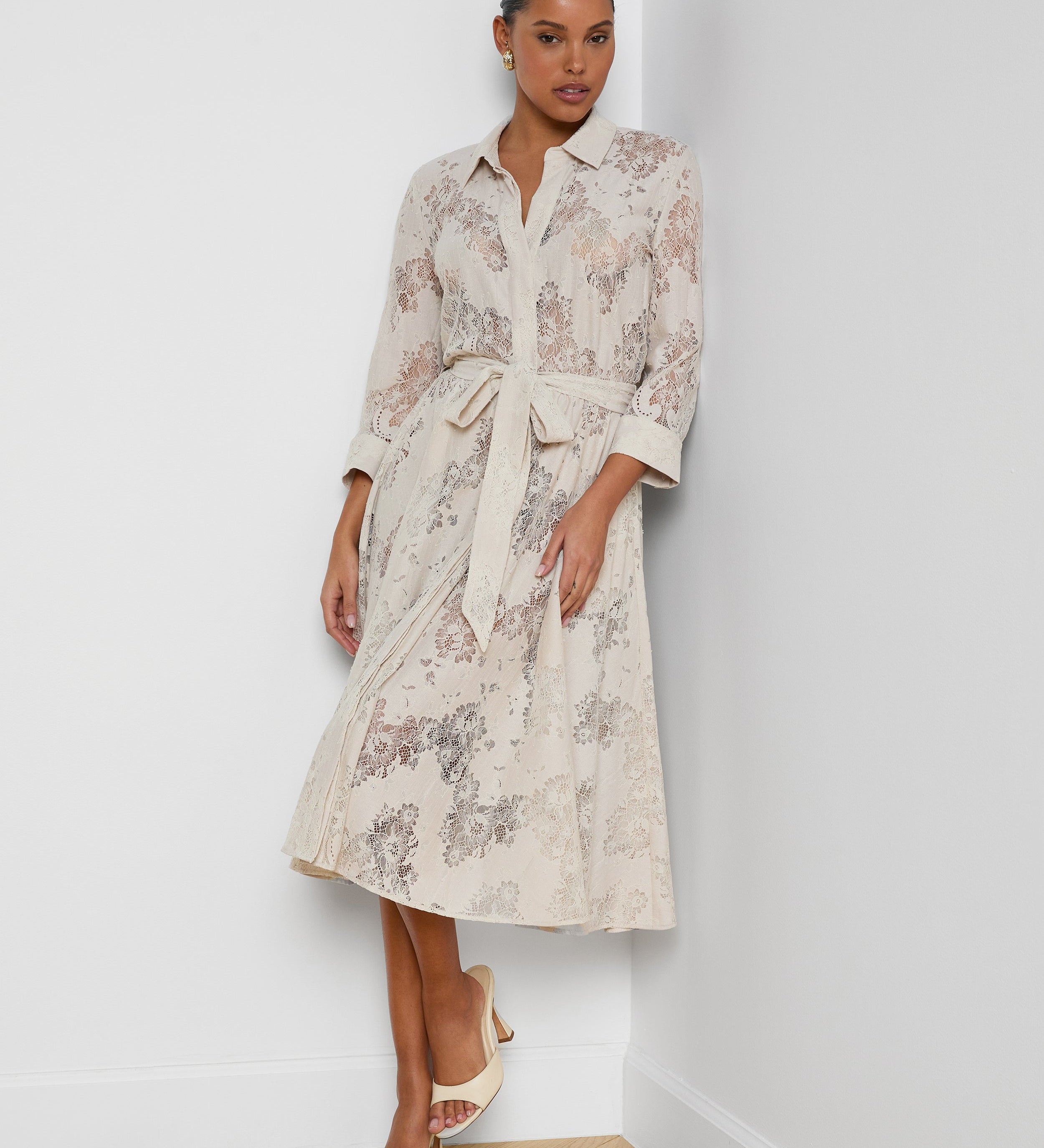 L'AGENCE - Ralphie Lace Midi Dress