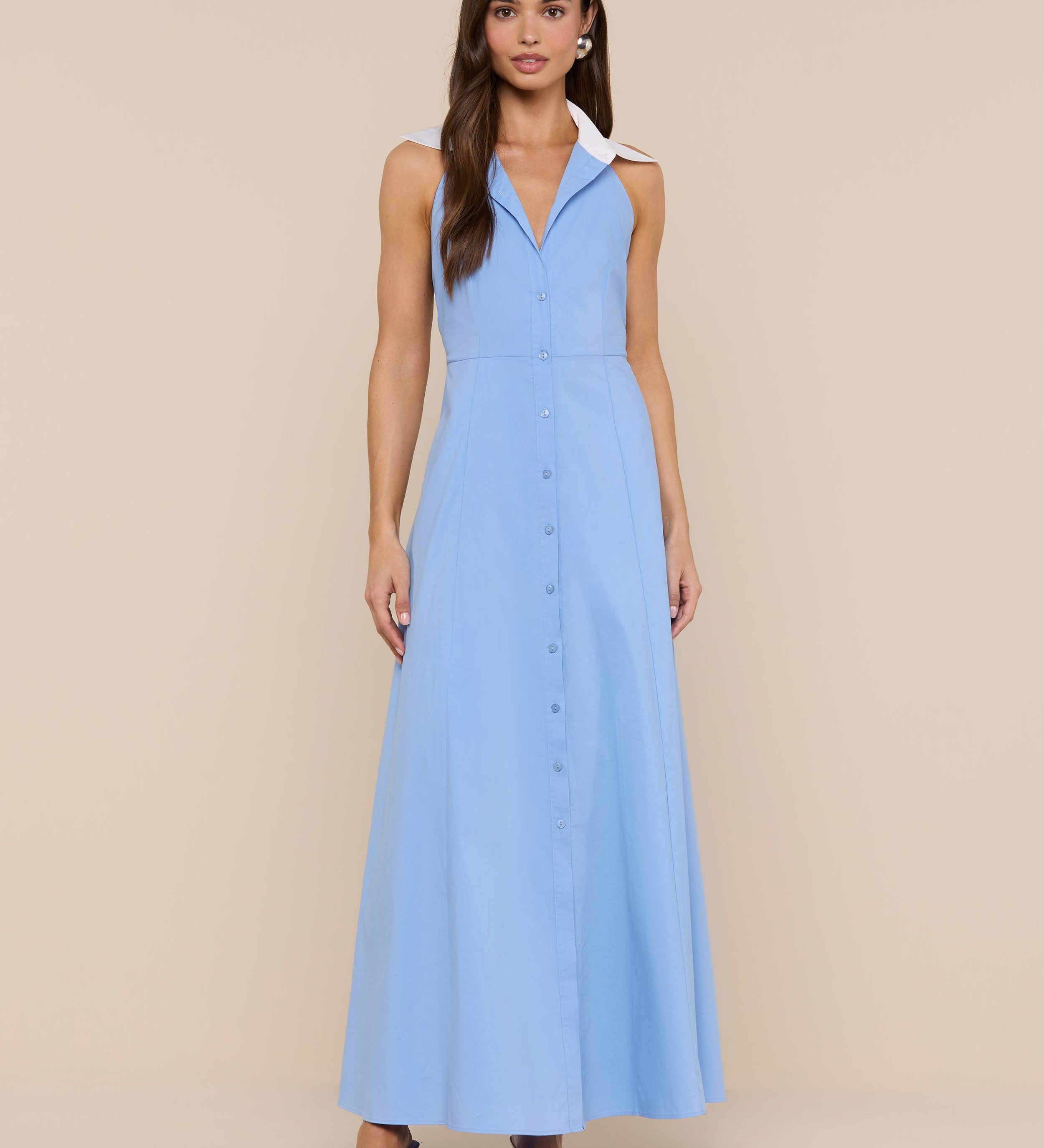 L'AGENCE - Maurie Poplin Maxi Dress