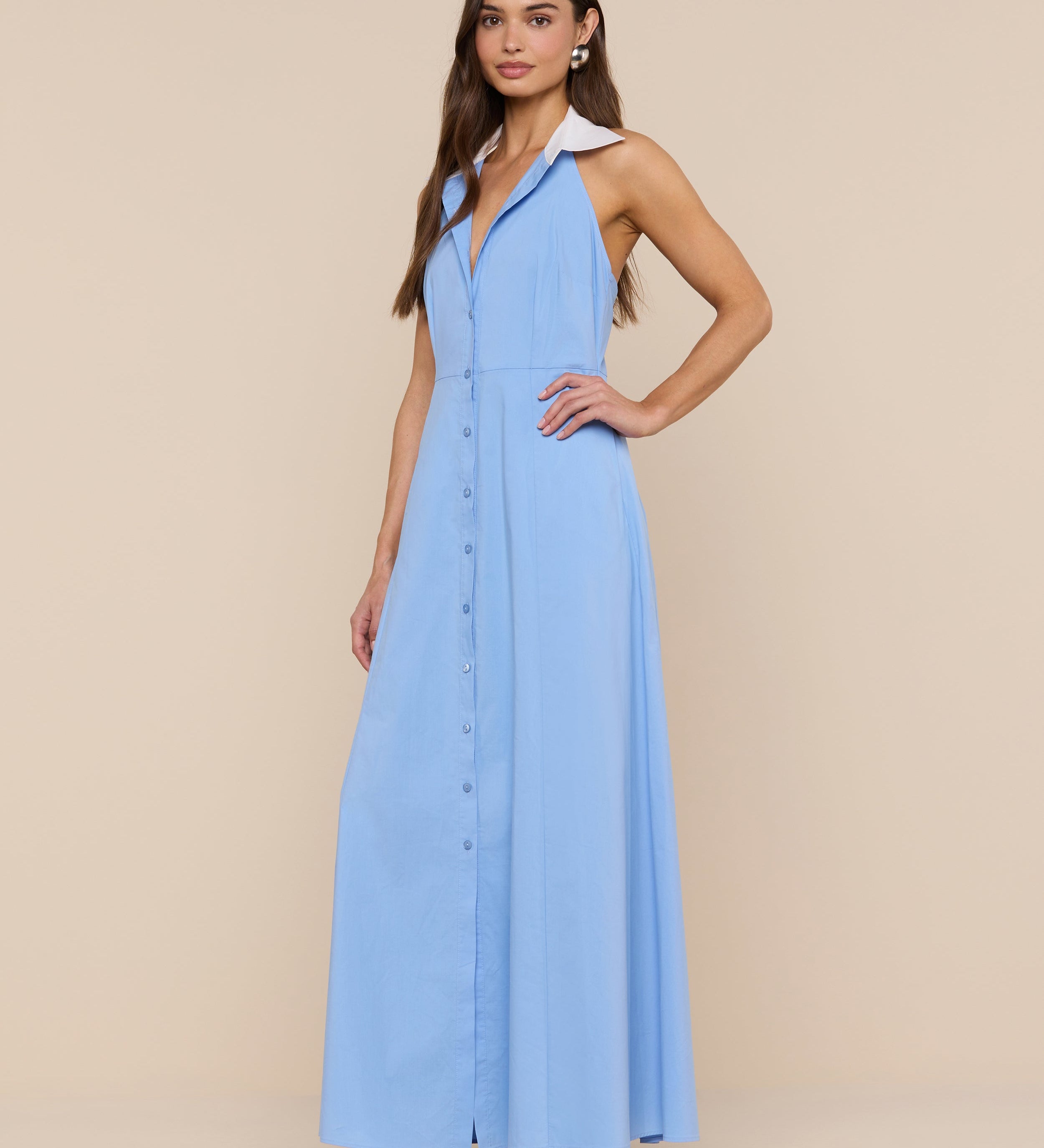 L'AGENCE - Maurie Poplin Maxi Dress