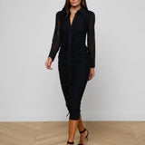L'AGENCE - Adriana Ruched Midi Dress