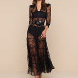L'AGENCE - Seraphina Lace Tiered Maxi Dress