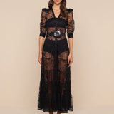 L'AGENCE - Seraphina Lace Tiered Maxi Dress