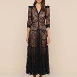 L'AGENCE - Seraphina Lace Tiered Maxi Dress