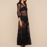 L'AGENCE - Seraphina Lace Tiered Maxi Dress