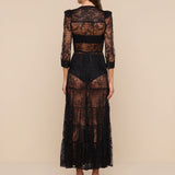 L'AGENCE - Seraphina Lace Tiered Maxi Dress