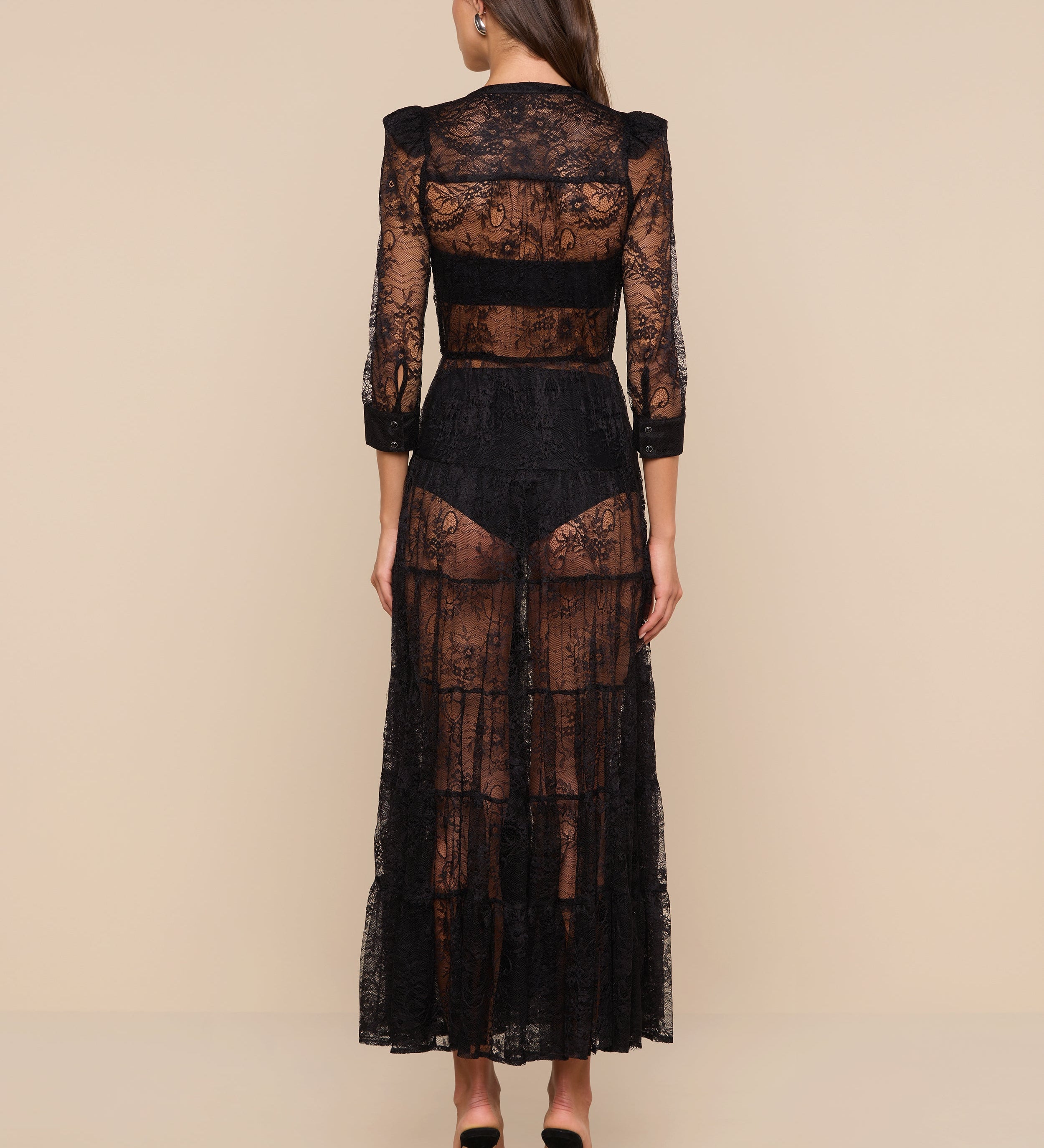 L'AGENCE - Seraphina Lace Tiered Maxi Dress
