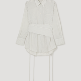 ROHE - Silk stripe belted shirt | fine stripe