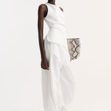 ROHE - Open back crushed cotton top | optic white