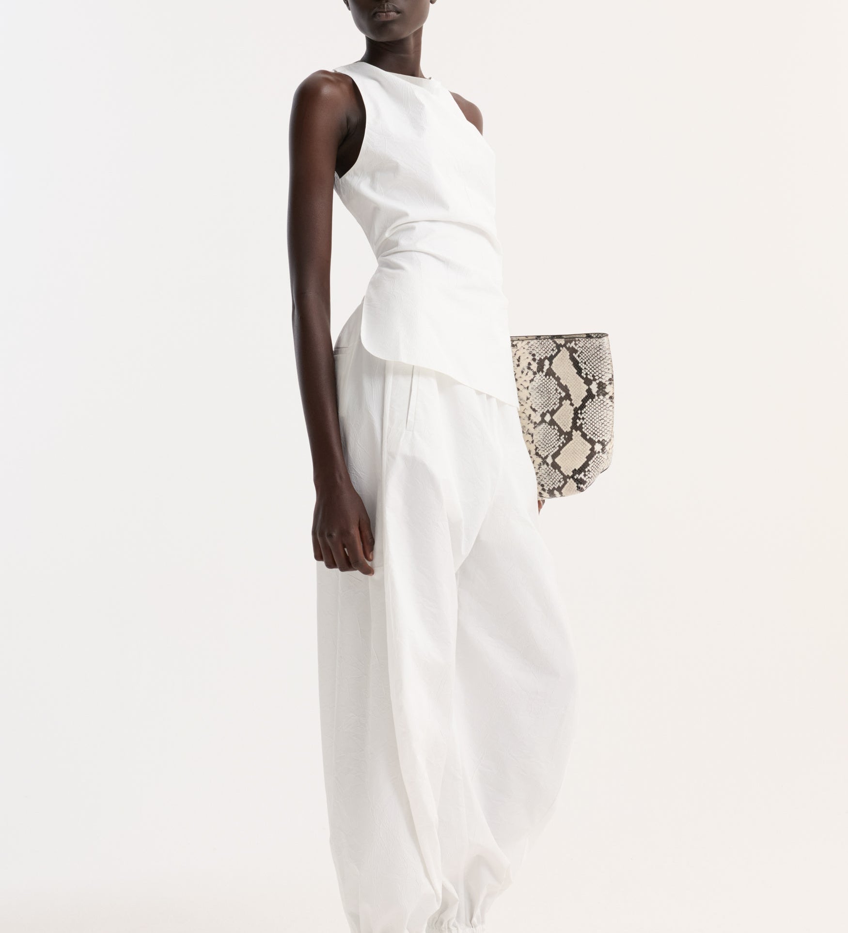 ROHE - Open back crushed cotton top | optic white
