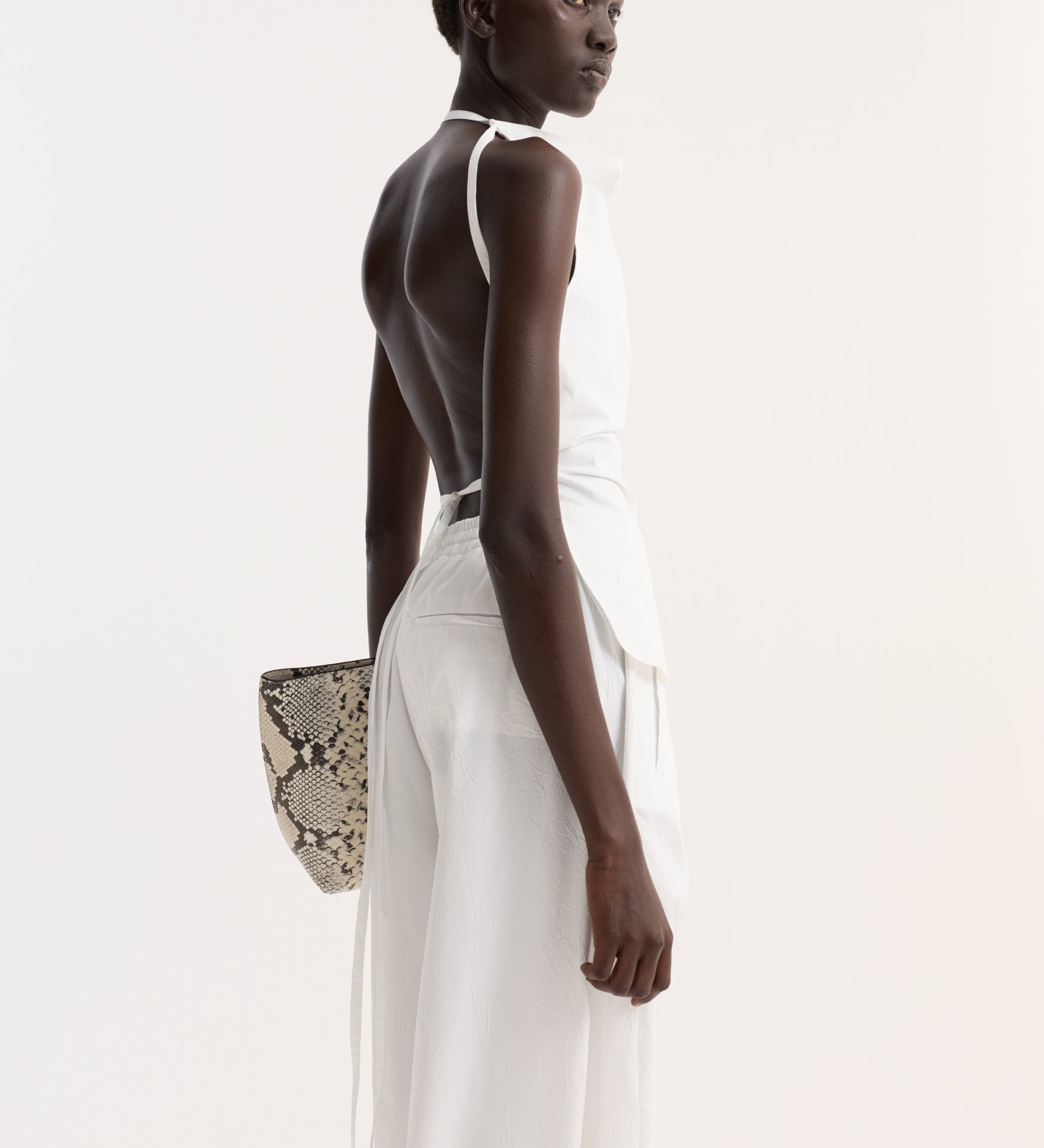 ROHE - Open back crushed cotton top | optic white