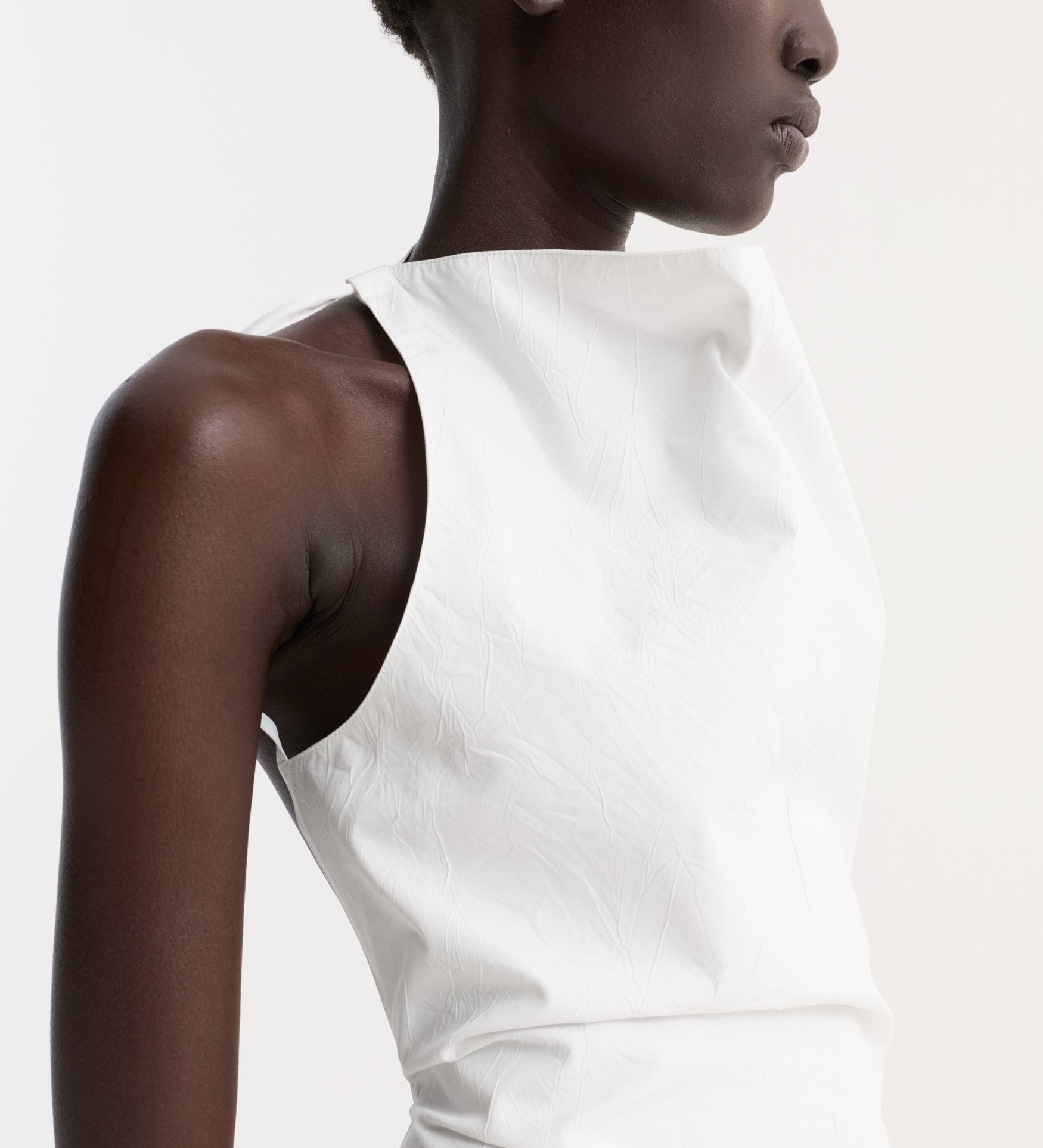 ROHE - Open back crushed cotton top | optic white