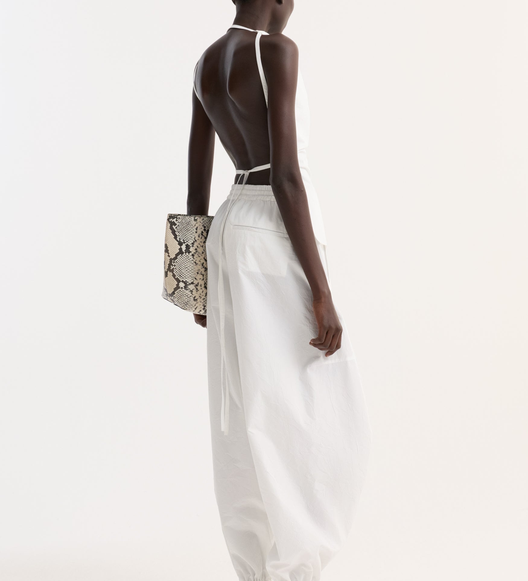 ROHE - Open back crushed cotton top | optic white