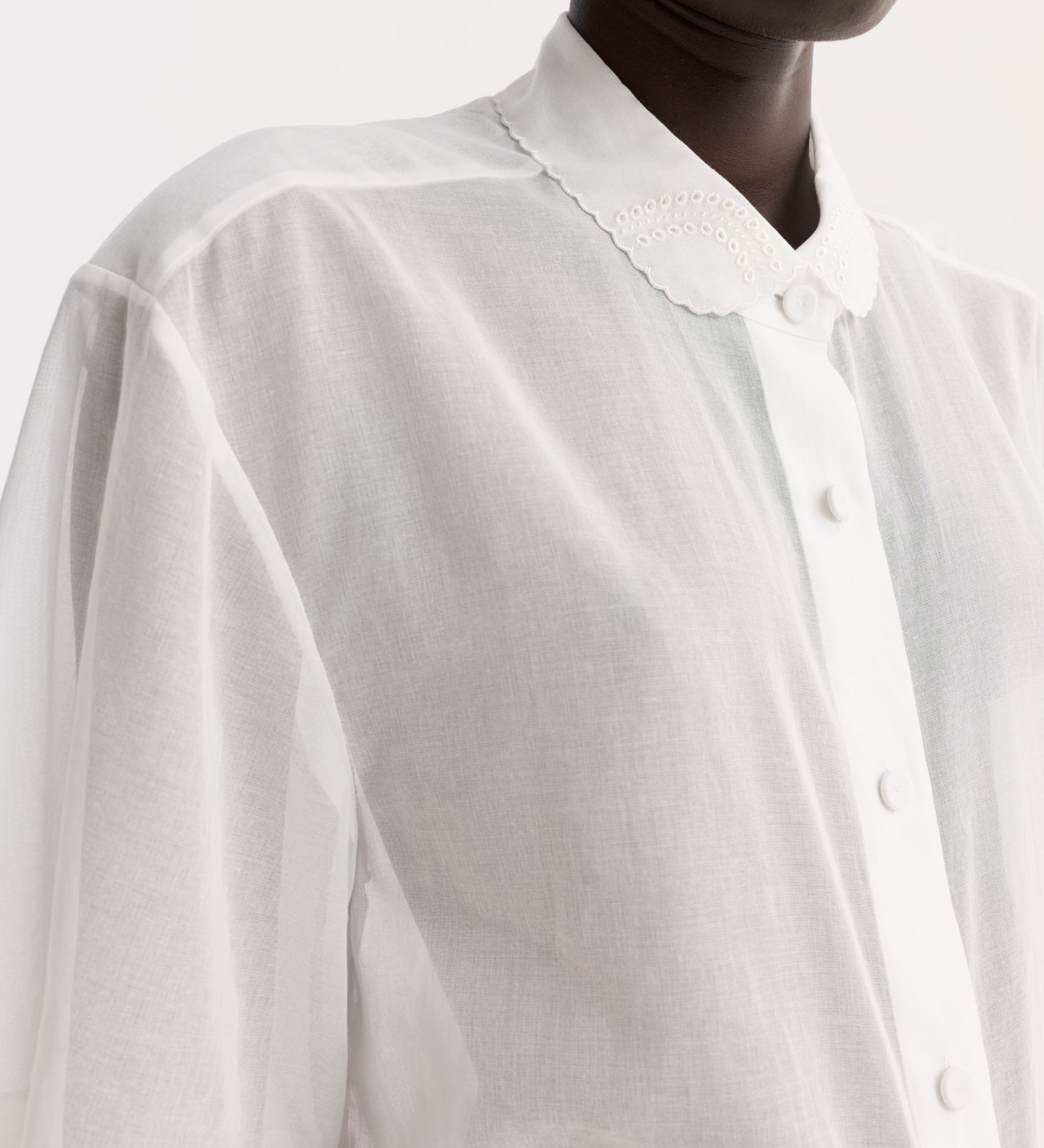 ROHE - Embroidered muslin shirt | optic white
