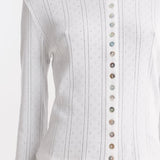 ROHE - Pointelle cardigan | off white