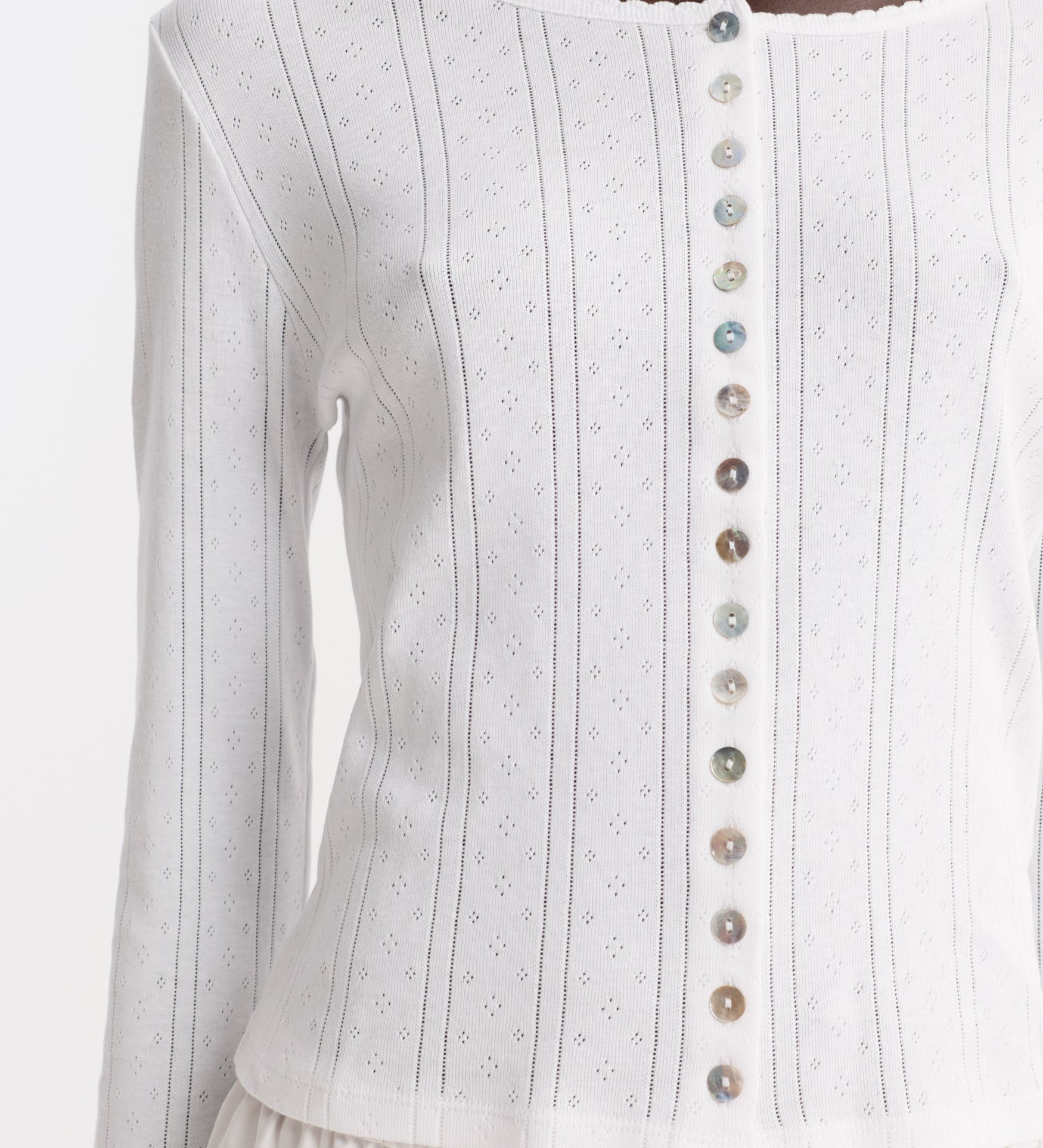 ROHE - Pointelle cardigan | off white