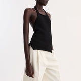 ROHE - Chunky knit halter top | black