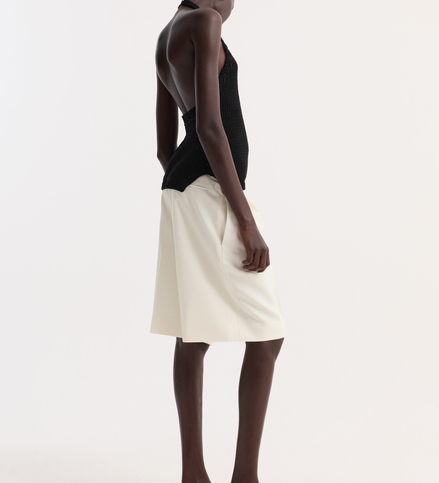 ROHE - Chunky knit halter top | black