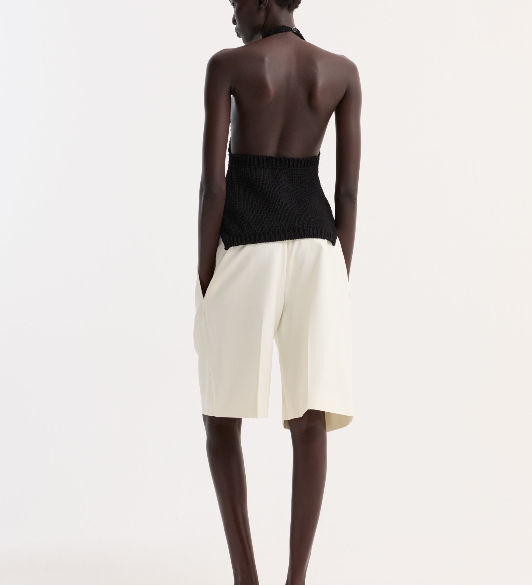 ROHE - Chunky knit halter top | black