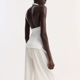 ROHE - Chunky knit halter top | optic white