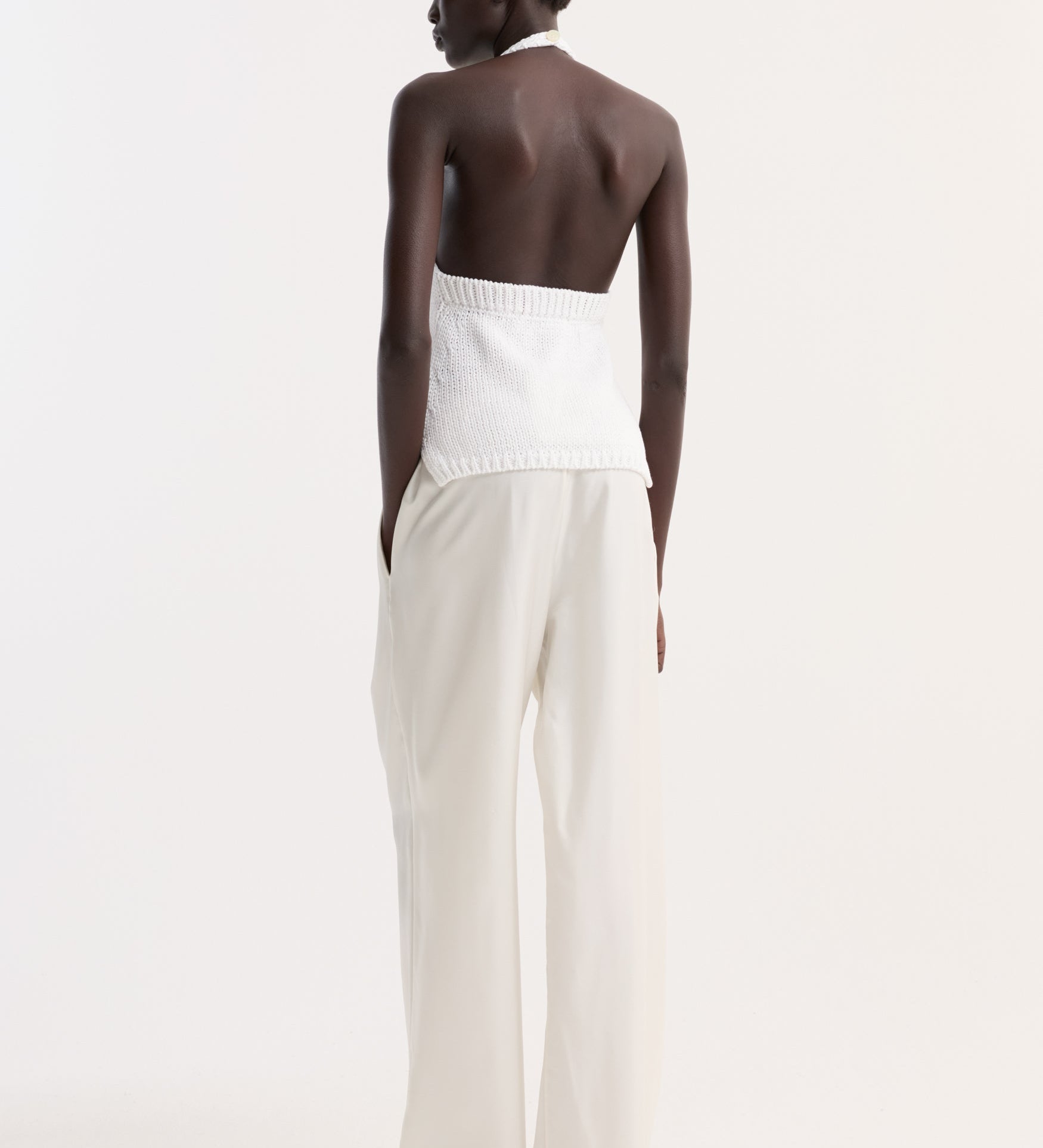 ROHE - Chunky knit halter top | optic white