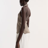ROHE - Chunky knit halter top | stone