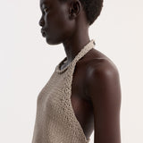 ROHE - Chunky knit halter top | stone