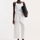 ROHE - Embroidered poplin trousers | optic white