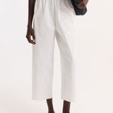 ROHE - Embroidered poplin trousers | optic white
